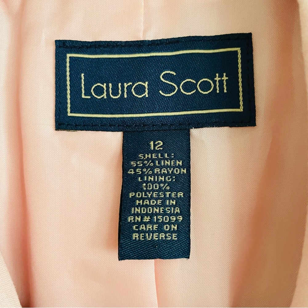 Laura Scott Pink Short Sleeve blazer size 12 business casual double button chic - Picture 5 of 8